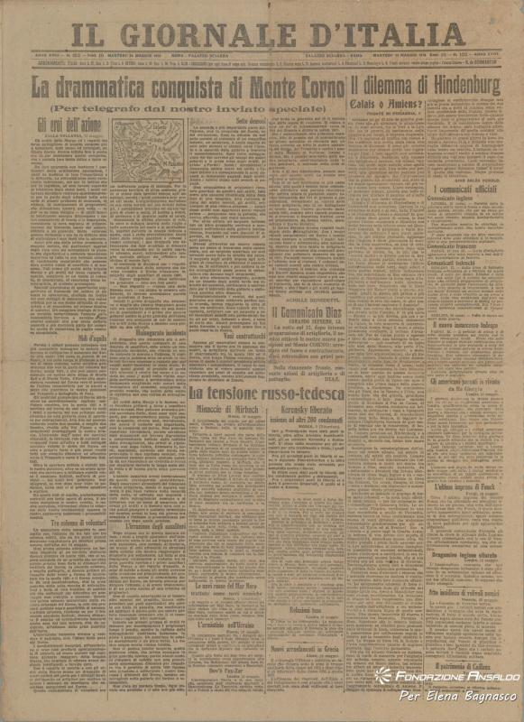 Il Giornale d'Italia, 14.05.1918, p.1