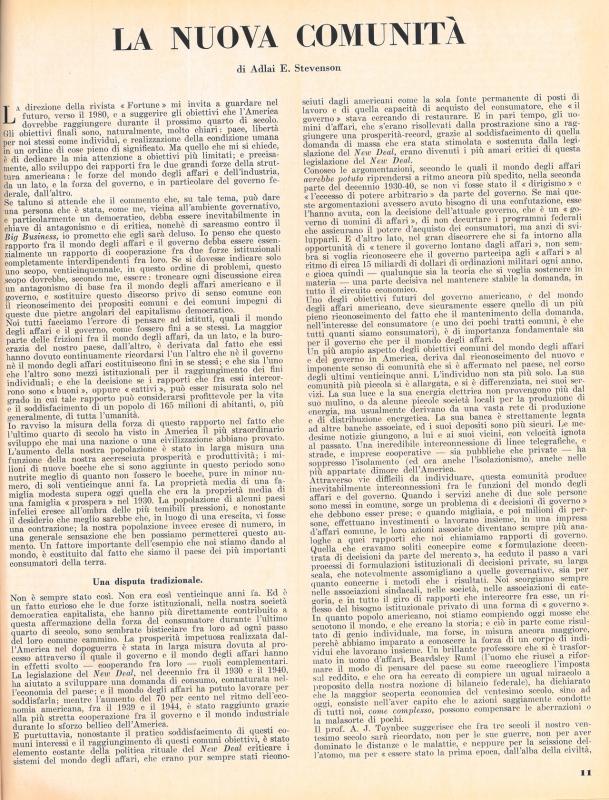 La nuova comunità di Adlai E.Stevenson, gennaio - febbraio 1956, anno IV, n. 1, p. 11