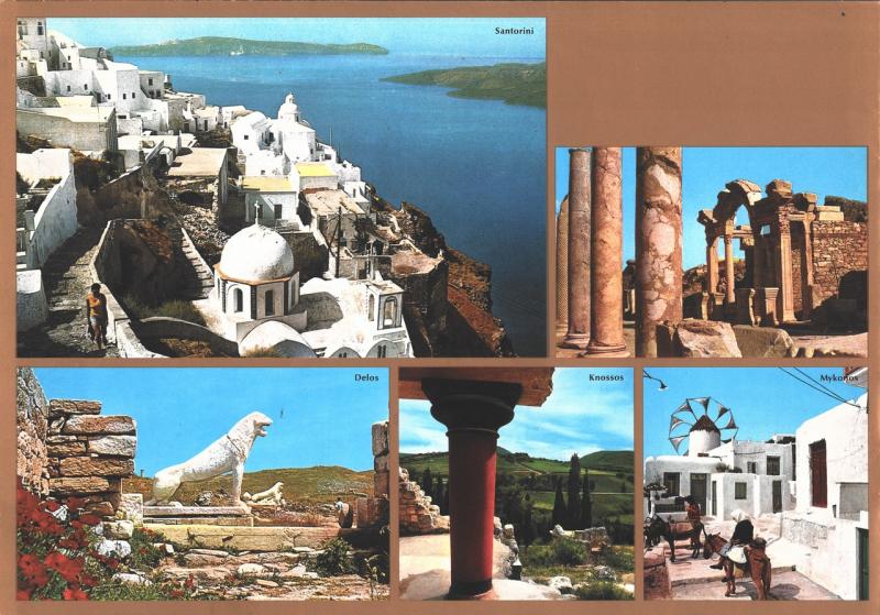 Immagini di Santorini, Delos, Knossos e Mykonos