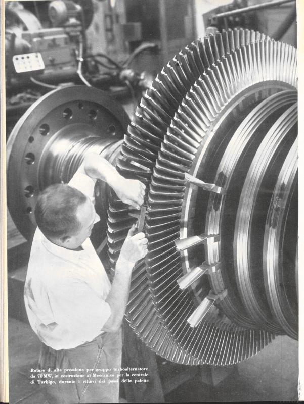 Quarta di copertina- Rotore ad alta pressione in costruzione, L' Ansaldino, n. 20, anno VI, 1959