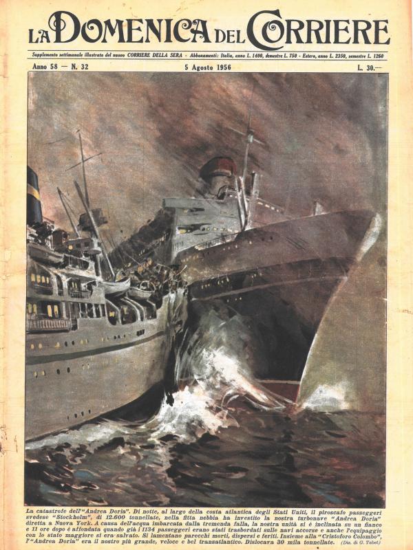 "La catastrofe dell'Andrea Doria", disegno di Giorgio Tabet