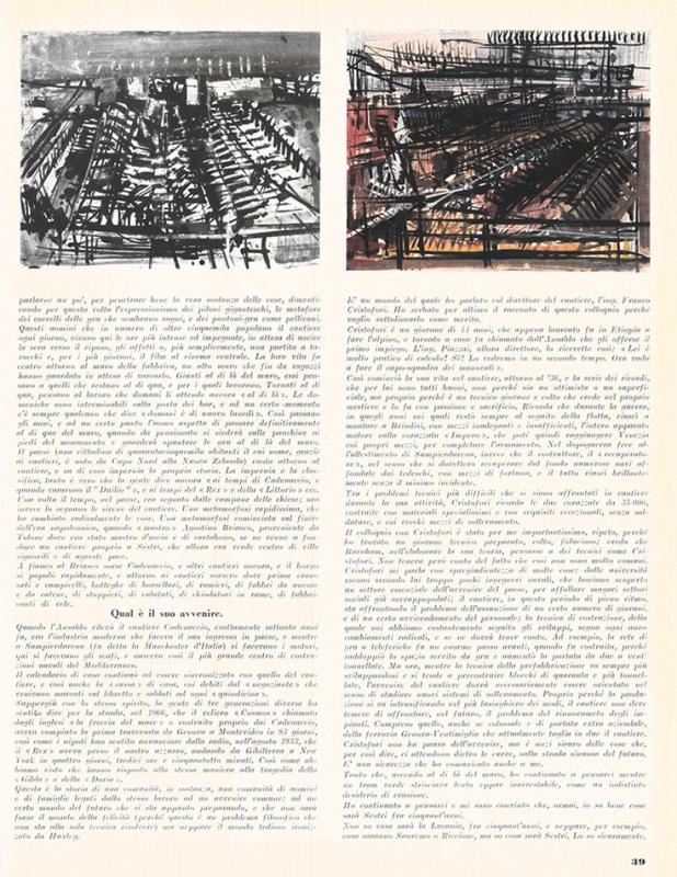 Colmo di Navi, il cantiere Ansaldo di Sestri, di Luciano Rebuffo, settembre - ottobre 1956, anno IV, n. 5 - p. 39