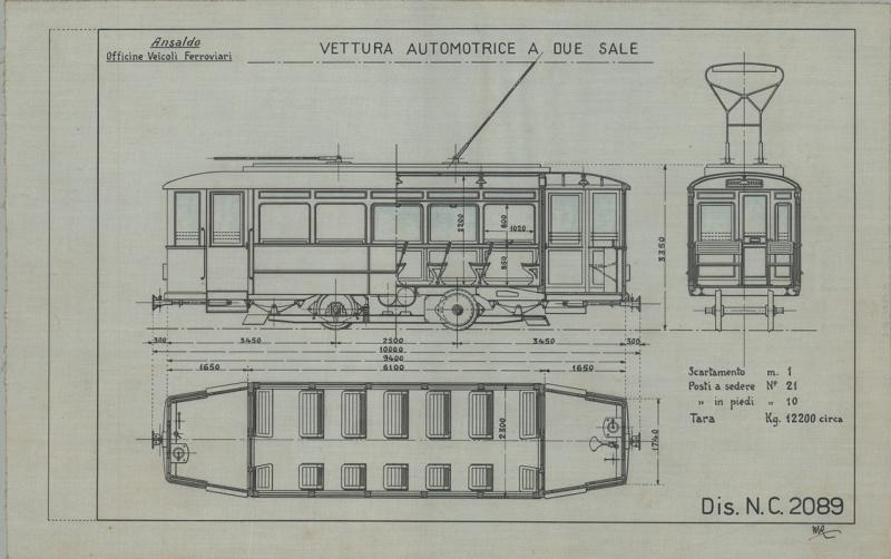 Officina Veicoli Ferroviari - Vettura Automotrice a due sale