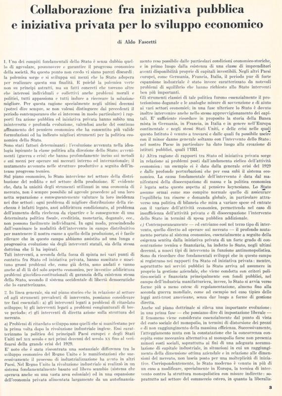 Collaborazione fra iniziativa pubblica e iniziativa privata, di Aldo Fascetti, gennaio - febbraio 1959, anno VII, n. 1, p. 3