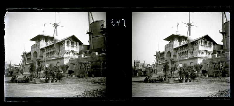 Padiglione della Regia Marina in costruzione. Ingresso (originale)
