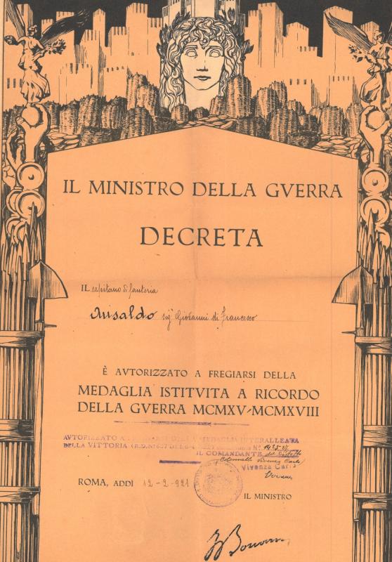 Documenti militari e altro - Giovanni Ansaldo