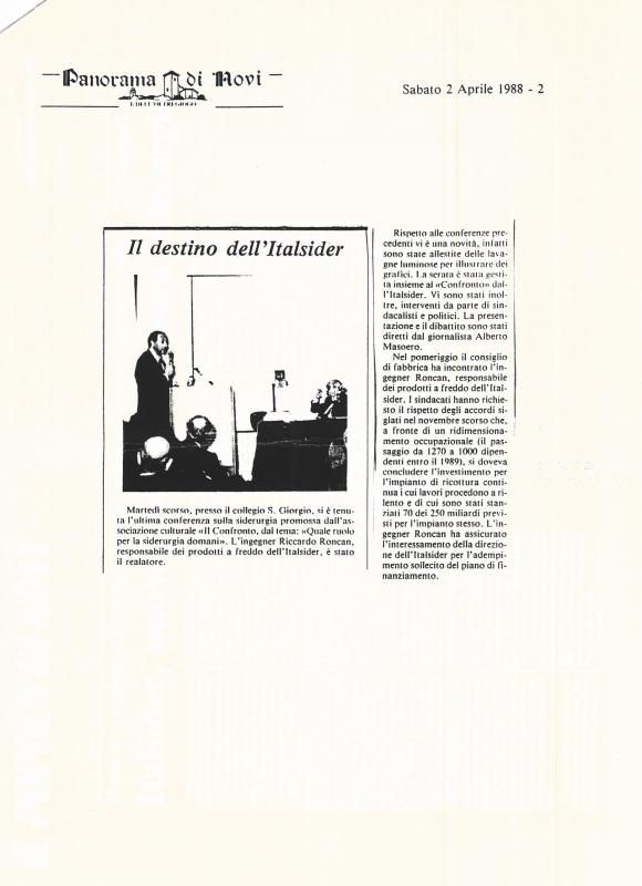 Panorama di Novi, 2 aprile 1988