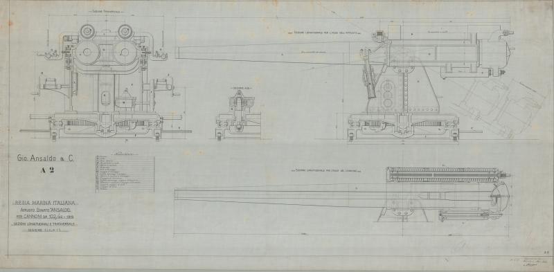 Cannone 102/45 - Sezioni del complessivo