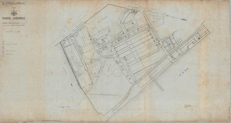 Planimetria dello Stabilimento Meccanico della Gio. Ansaldo & C. di Sampierdarena