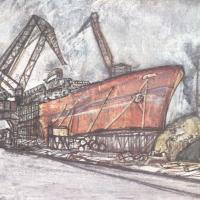 L'Andrea Doria in allestimento (tavola di Renzo Vespignani) - p. 29
