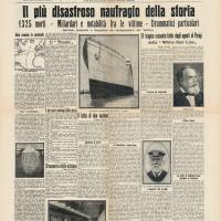 Copertina - Il Secolo - Il più disastroso naufragio della storia - Edizione della sera