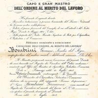 Nomina a Cavaliere dell'ordine al merito del lavoro di Giovanni Bombrini