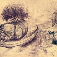 Allegoria di Leonardo da Vinci : una barca, con animale e albero simboleggianti forse il Papato - p. 25