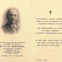 Interno del biglietto commemorativo in ricordo di Attilio Nossardi (25/02/1865 - 1/3/1943) per il terzo anniversario della sua morte