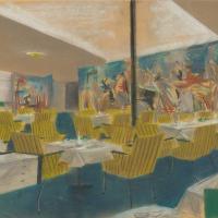 Ausonia - Prospettiva di studio della sala da pranzo di prima classe