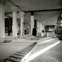 Padiglione in costruzione. Galleria interna (taglio)