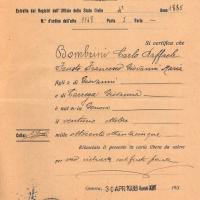 Attestato di nascita di Carlo raffaele