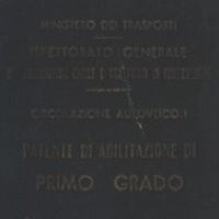 Copertina patente di guida di Carlo Raffaele Bombrini