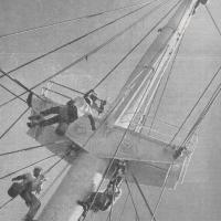 Gli "acrobati del mare" al lavoro sulla motonave "Anna C."