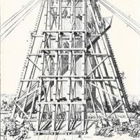 L'obelisco vaticano viene innalzato dagli uomini dell'architetto Fontana (dai "Castelli e ponti di mastro Zabaglia", 1743) - p. 60