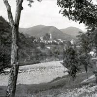 Gita a Montoggio. Veduta tra gli alberi (taglio)