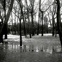 Acquasola in inverno. Campanile di Santa Caterina (taglio)