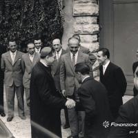 Moto Guzzi - visita dell'arcivescovo Giuseppe Siri
