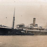 La nave Aro alla fonda con pilotina affiancata