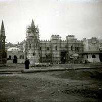 Mostra coloniale. Padiglione Libia in costruzione (taglio)