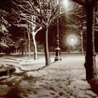 Corso Torino di notte. Nevicata (taglio)