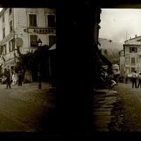 Torriglia. Piazza principale e arrivo corriera (originale)