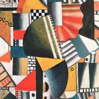 Fernand Léger "Fabbriche", olio e sabbia su tela del 1928, marzo - aprile 1958, anno VI, n. 2, p. 25
