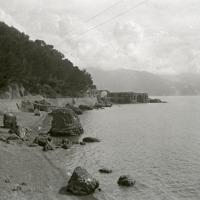 Strada lungo la spiaggia da Santa Margherita a Portofino (taglio)
