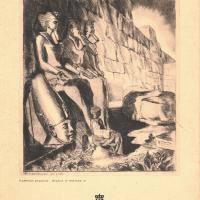 Copertina - illustrazione di U.C. Veneziani raffigurante la statua di Totmes III a Karnak (Egitto)