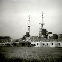 Esposizione Internazionale di Genova. Padiglioni in costruzione (taglio)