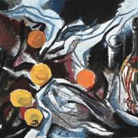 Quadro di Renato Guttuso nella sala bar della classe cabina t/n "Leonardo da Vinci", luglio - agosto 1960, anno VIII, n. 4, p. 27
