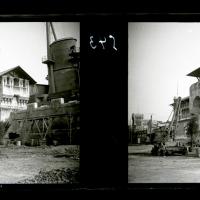 Padiglione della Regia Marina in costruzione. Ingresso (originale)