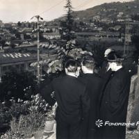 Moto Guzzi - visita dell'arcivescovo Giuseppe Siri